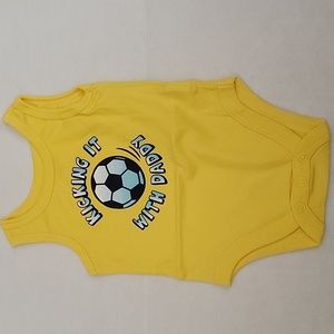 Baby Kicking it with Daddy muscle tee onesie